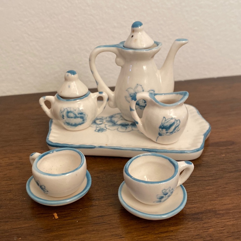 Leaving soon! 8 piece TINY (miniature) tea set